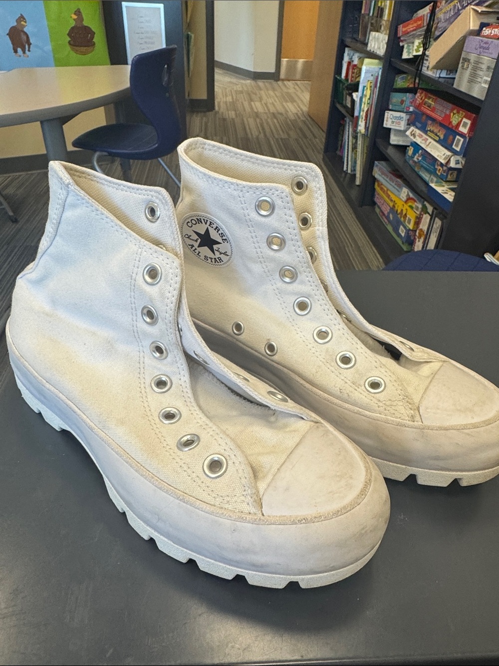 Converse Off-White Canvas High-Top Sneakers